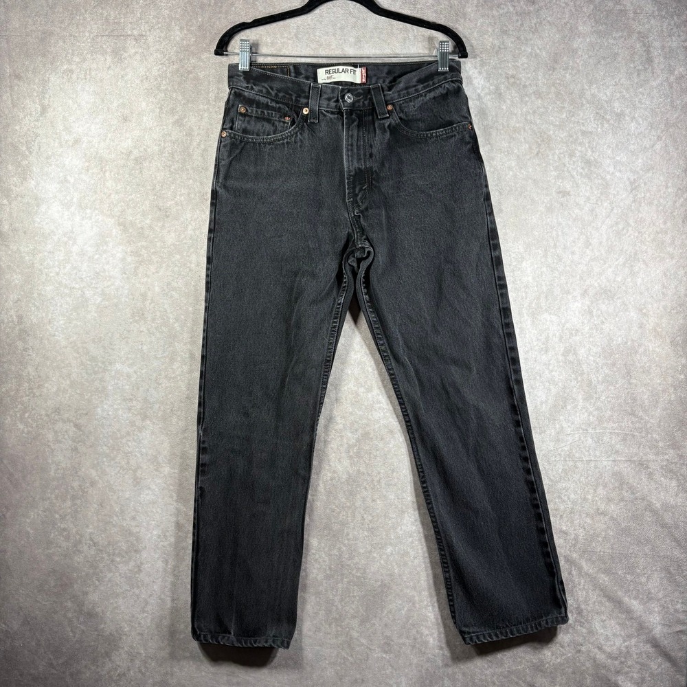 Levi's 505 Jeans Mens Size 31X30 Black Denim Straight Regular Fit Pockets Casual